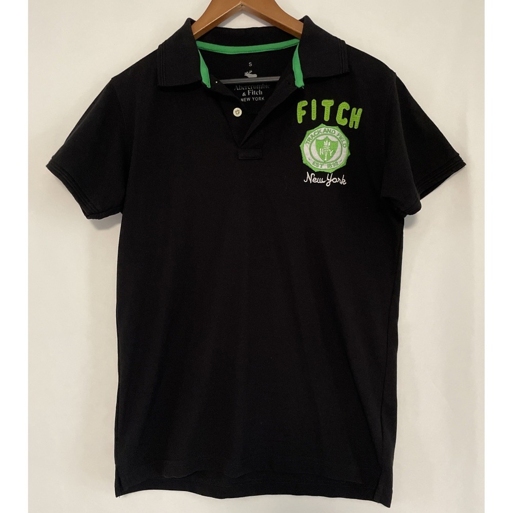 VINTAGE ABERCROMBIE & FITCH Y2K MUSCLE POLO SHIRT MENS SMALL LOGO VERY GOOD COND